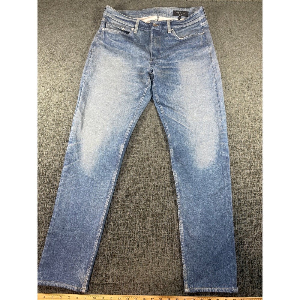 Rag & Bone New York Light Wash Straight Leg Blue Denim Jeans Size 34